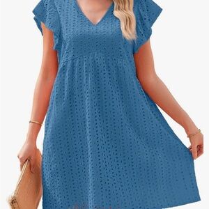 NWT Adorable Dokotoo women’s S blue eyelet dress